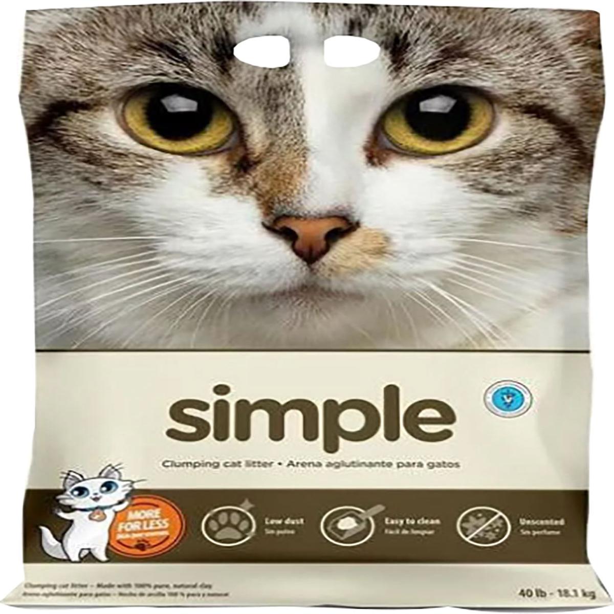 Simple Clumping Cat Litter - UNSCENTED | 40 LB