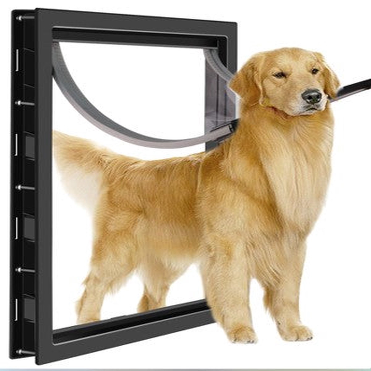 DOOR 1027 DOG DOOR PVC FLAP SIZE 24X5.4X37.2 CM HIGHT (BLACK/WHITE)