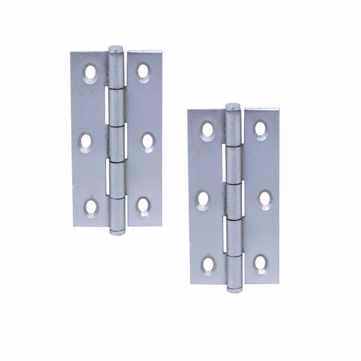 Button Tip Butt Hinge H75 x W50 x T2mm - Satin Chrome Plated