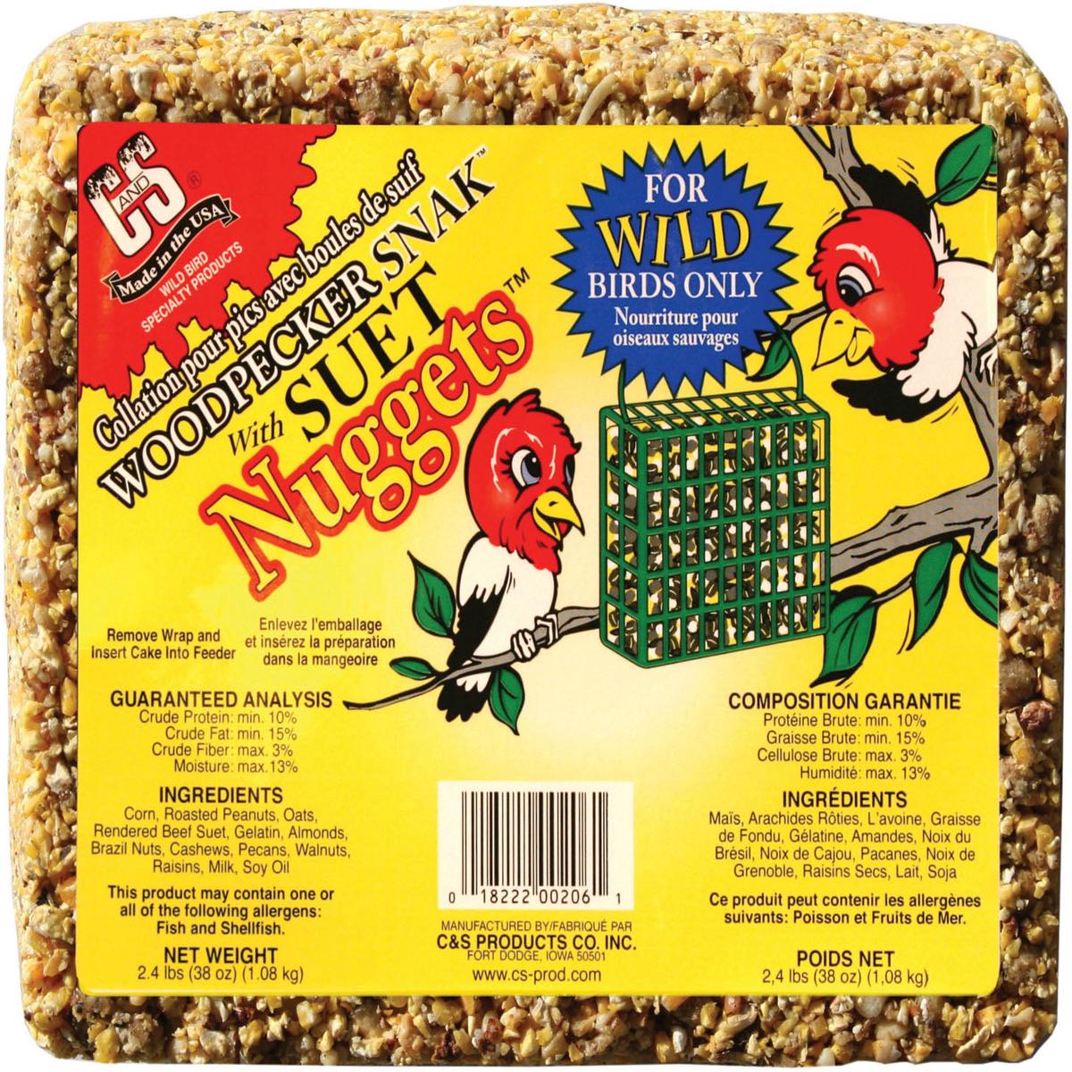 C&S Woodpecker Snak W/Suet Nuggets - PEANUT | 2.4 LB