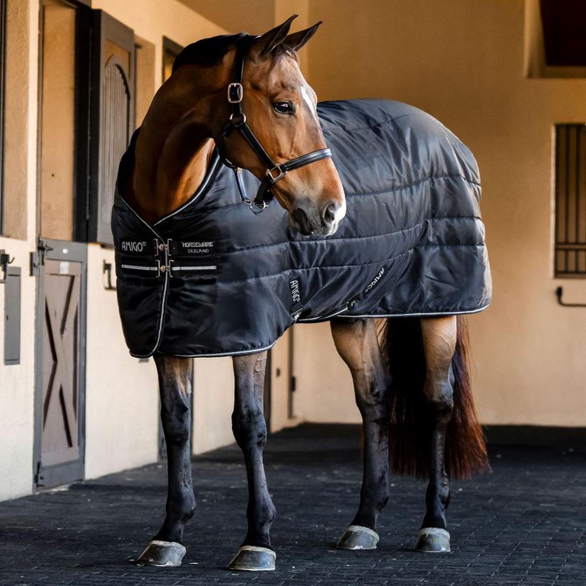 Horseware Amigo Ripstop Insulator Stable 350g - Black/Black & Silver | 75"