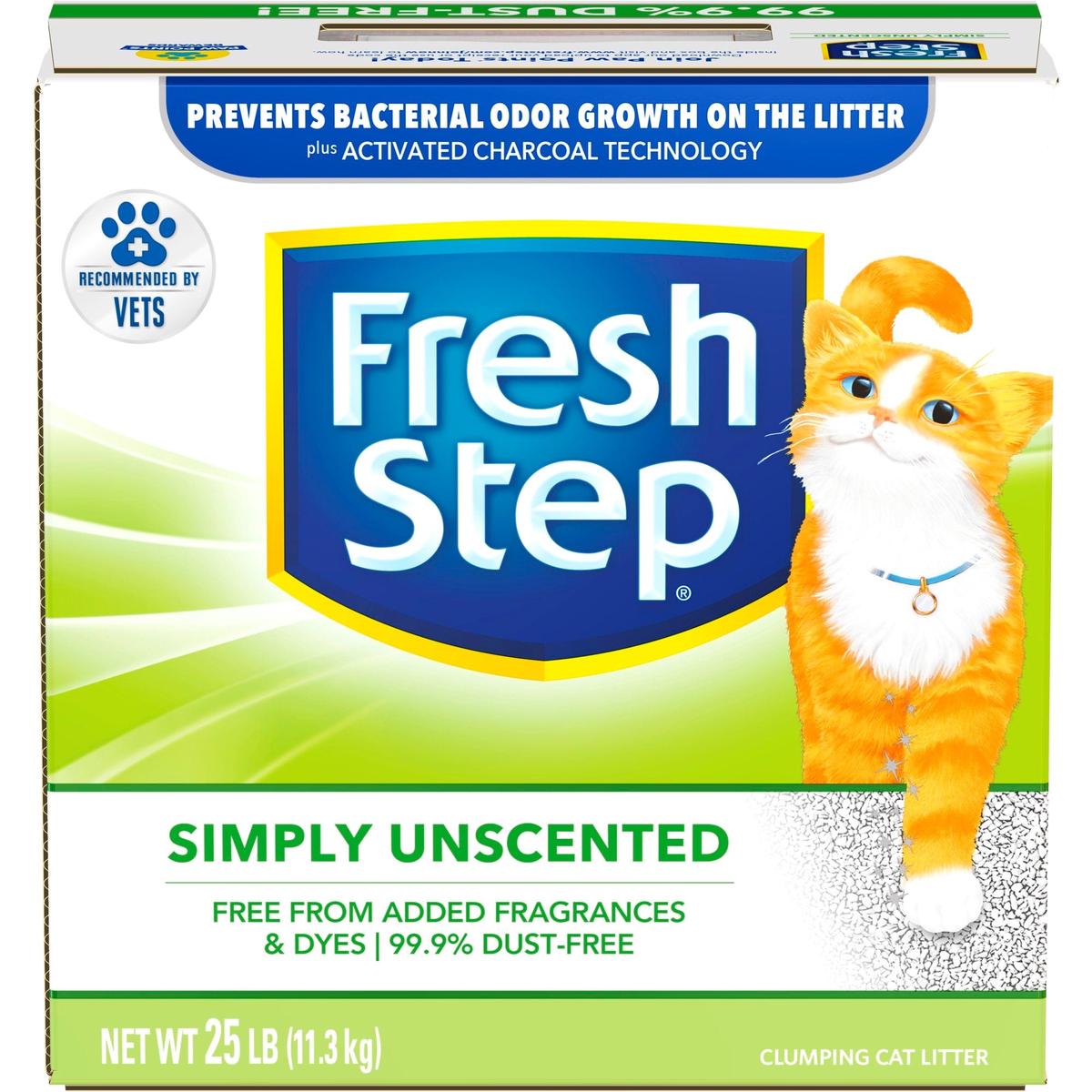 Fresh Step Simply Unscented Clumping Cat Litter  25 lb
