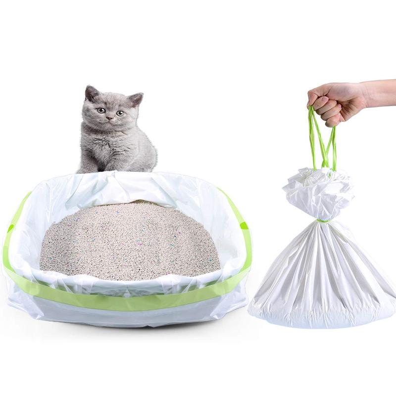 Petocat Litter Box Liners, 28 Count Giant Jumbo Cat Litter Pan Liners, Drawstring Litter Liner Bags For Litter Box Pan, Extra La