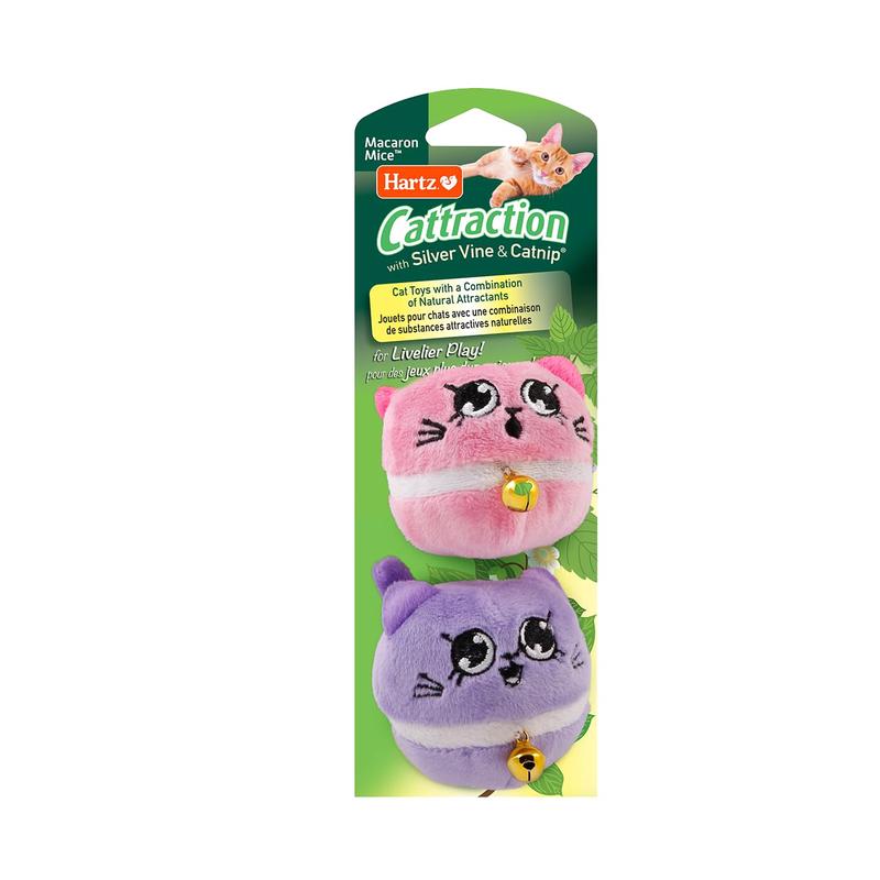 Cattraction With Silver Vine & Catnip Macaron Mice - 2 Pack,All Breed Sizes
