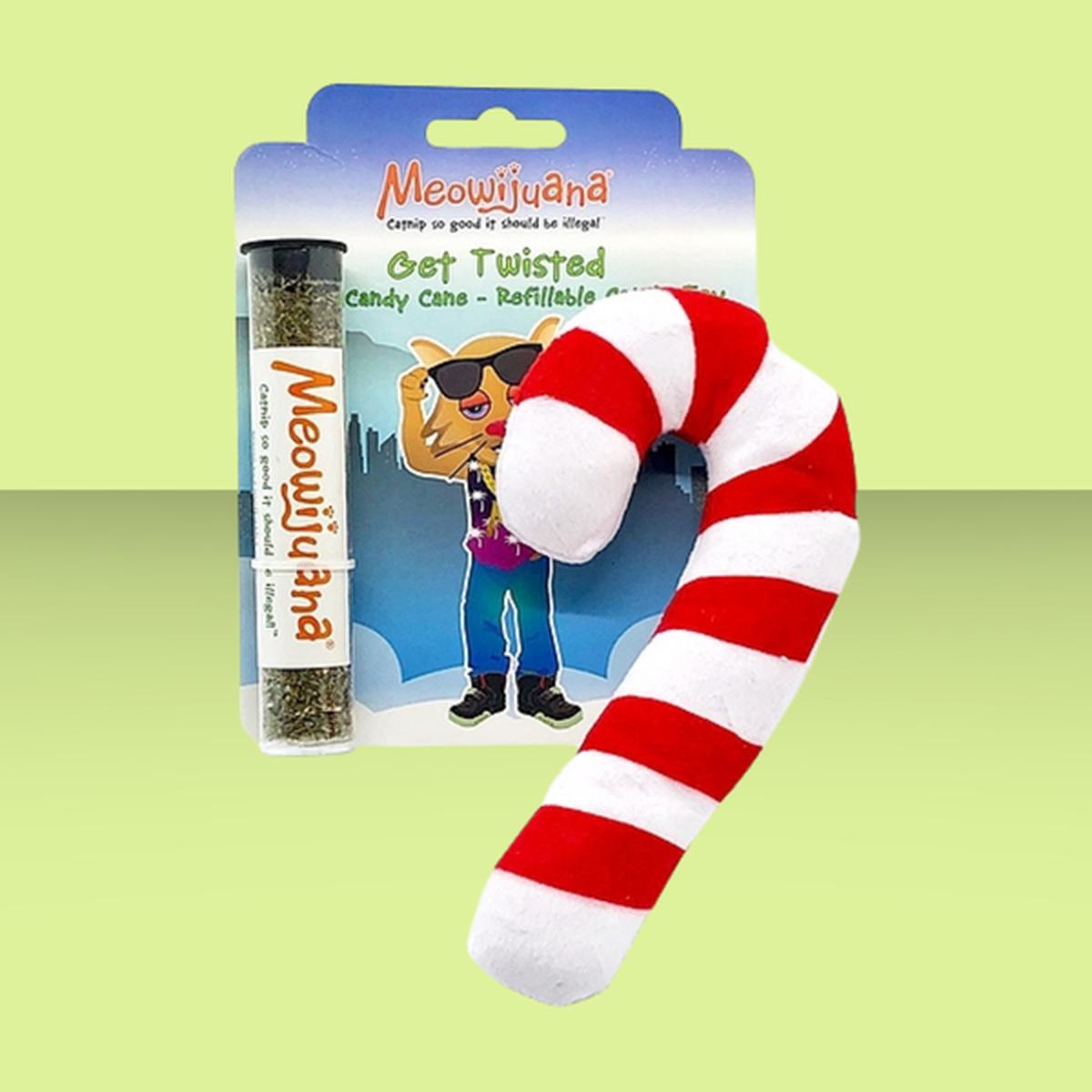 Meowijuana Catnip Filled Candy Cane