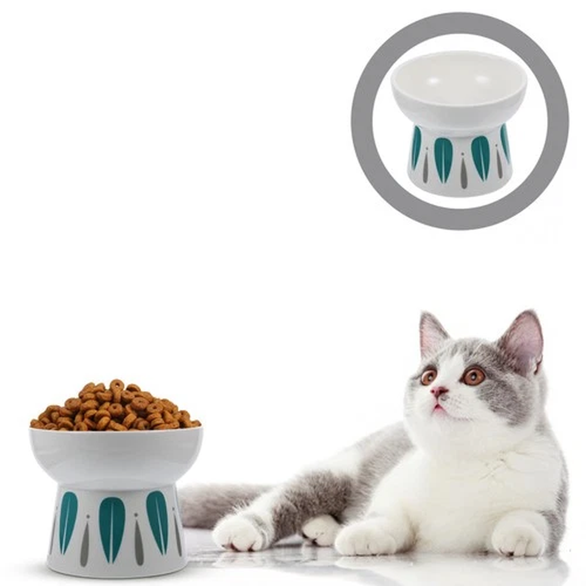 Pet Food Bowl Cat Ceramic Slow Feeder Dishes for Indoor Cats Aesthetic Bowls